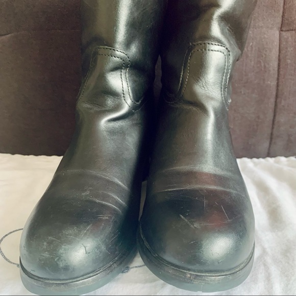 PRADA Vintage Black Leather Biker Boots - Picture 9 of 16